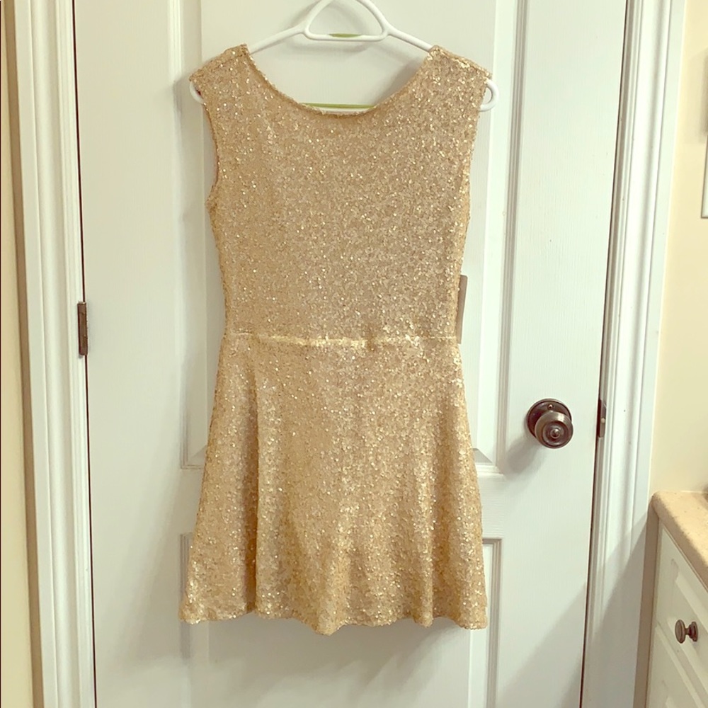 TOBI rose gold sequin dress NWT
